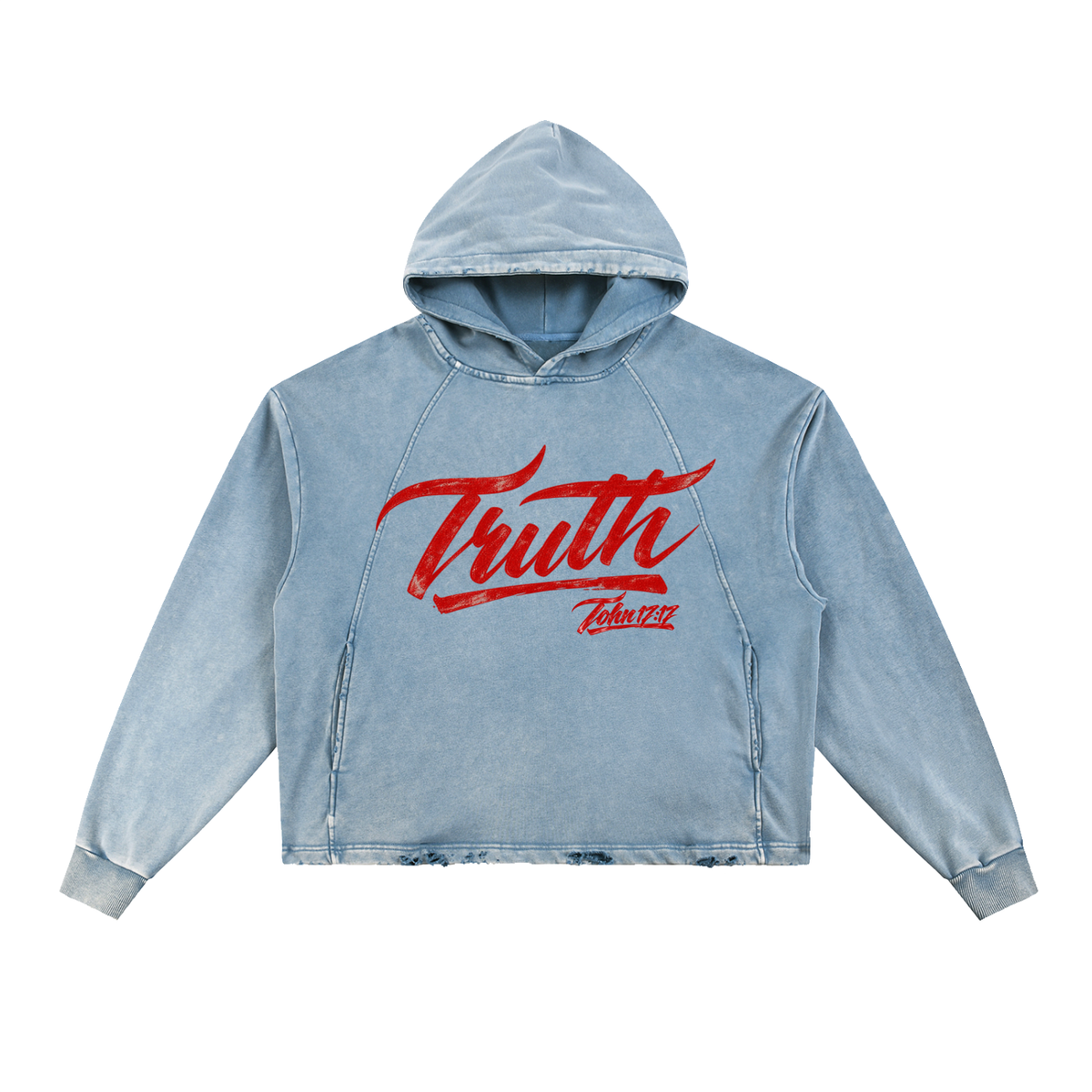 Vintage Washed Frayed-Hem Hoodie
