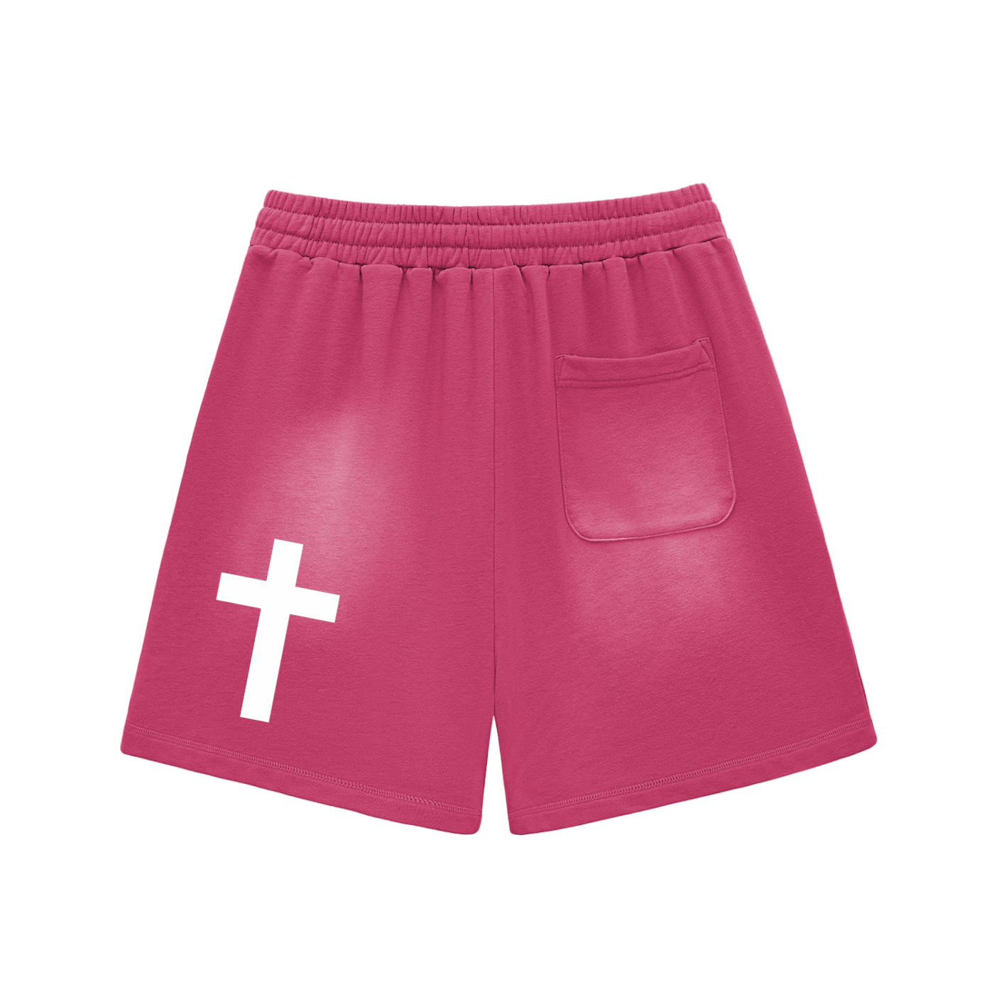 Sun Fade Raw Edge Cotton Shorts
