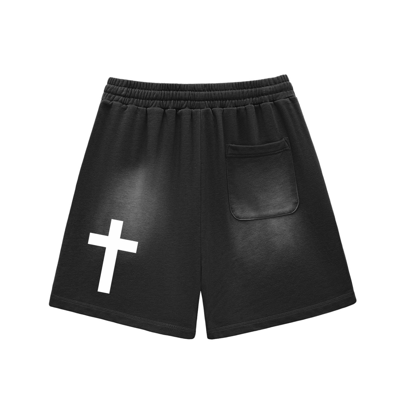 Sun Fade Raw Edge Cotton Shorts
